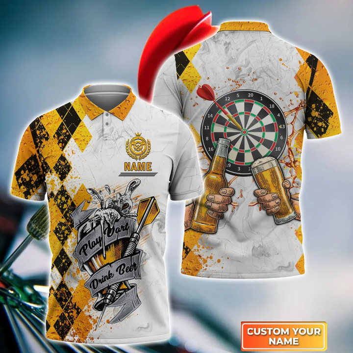 Lasfour Play Darts Drink Beer Personalized Name 3D Shirt DMA0248