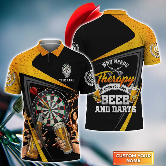 Lasfour Darts And Beer Drinking Personalized Name 3D Shirt DMA0243