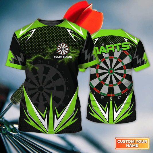 Lasfour Green Darts Lightning Personalized Name 3D Shirt DMA0239