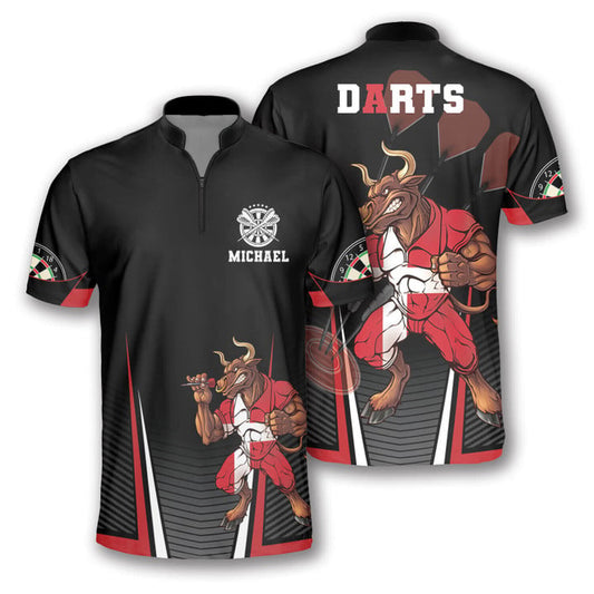 Lasfour Darts Bull Red Personalized Name 3D Shirt DMA0321