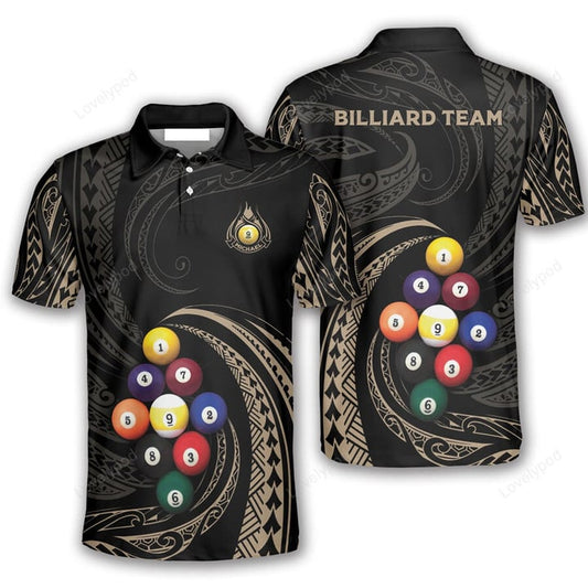 Lasfour Classy Tribal Pattern Custom 9 Ball Billiard 3D Shirt BIA0247