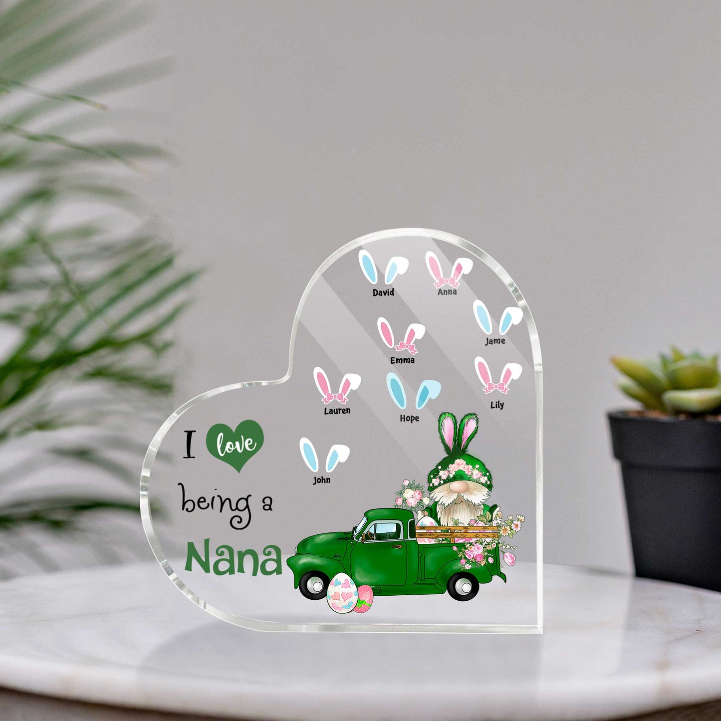 Personalized Nana Gnomes Acrylic Plaque, I Love Being A Nana Gromes Plaque Desk Decoration, Custom Grandma Desk Decor MI0506