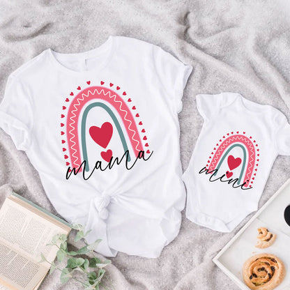 Adorable Rainbow Matching Outfits for Mom and Baby, Rainbow Matching Set For Mother And Baby in First Mother's Day 2023 MI0246