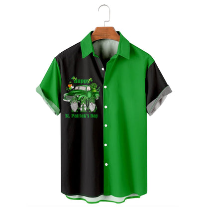 Simple St. Patrick's Day Clover hawaiian shirt, Lucky Patrick's day, Irish hawaiian shirt PO0079