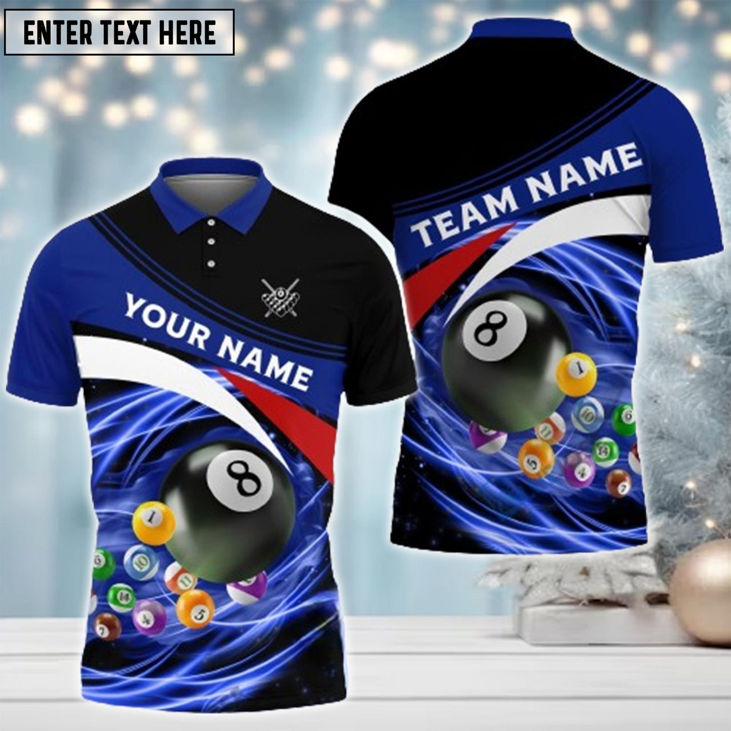 Lasfour Billiards Blue Awesome Personalized Name 3D Shirt BIA0272