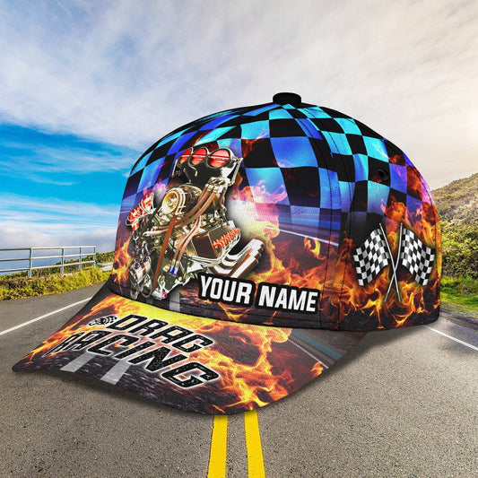 Personalized 3D Baseball Cap Hat For Racer, Drag Racing Classic Cap, Drag Racing Cap Hat, Racing Cap CO0557