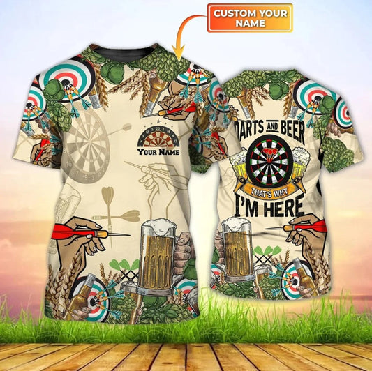 Lasfour Personalized 3D All Over Printed Play Dart And Drink Beer 2 Shirt DMA0456