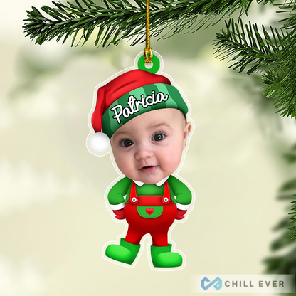 Personalized Photo Santa Christmas Ornament With Grandma Or Grandkids Names MI0126