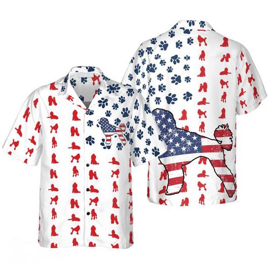 Poodle Aloha Hawaiian Shirts For Summer, Poodles American Flag Hawaiian Shirt For Men Women, Gift For Dog Lovers, 4th Of July Party, Independence Day HO3733