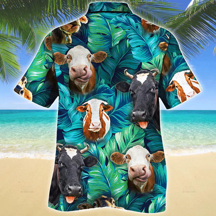 Cow Lovers Gift Hawaiian Shirt, Cow aloha shirt for men, Hawaii shirt women HO2639