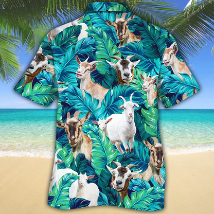 Goat Lovers Hawaiian Shirt, Goat Short Sleeve Hawaiian Aloha Shirt, Hawaii shirt for men, Hawaii shirt women HO2637