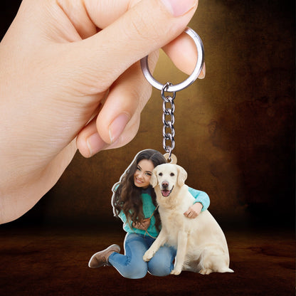 Personalized Dog Keychain, Custom Photo Your Dog Flat Acrylic Keychain KO0154