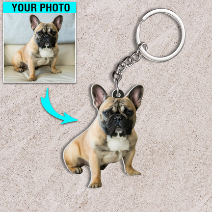 Personalized Dog Keychain, Custom Photo Your Dog Flat Acrylic Keychain KO0154