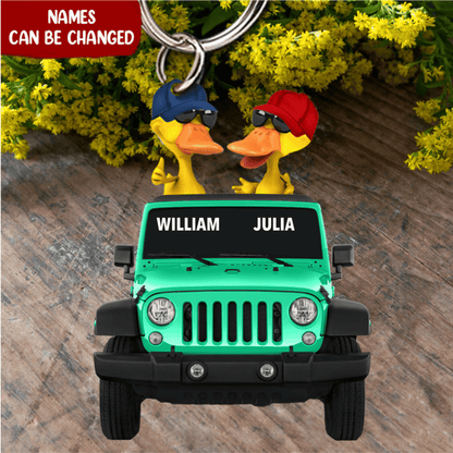 Personalized Duck Couple Acrylic Keychain, Custom Jee Flat Keychain for boyfriend KO0153