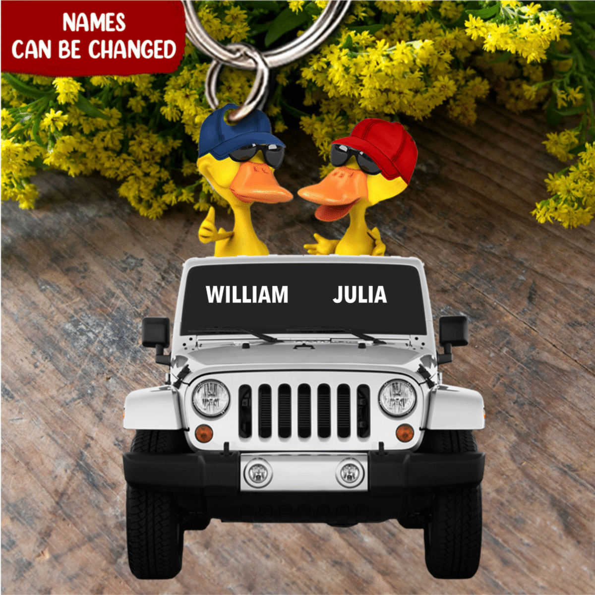 Personalized Duck Couple Acrylic Keychain, Custom Jee Flat Keychain for boyfriend KO0153