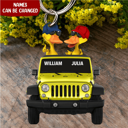 Personalized Duck Couple Acrylic Keychain, Custom Jee Flat Keychain for boyfriend KO0153