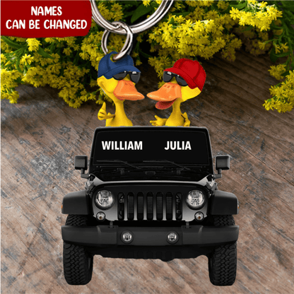 Personalized Duck Couple Acrylic Keychain, Custom Jee Flat Keychain for boyfriend KO0153