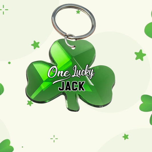 Personalized One Lucky St Patrick's Day keychain, Custom Name Acrylic Flat Keychain for Patricks Day KO0479