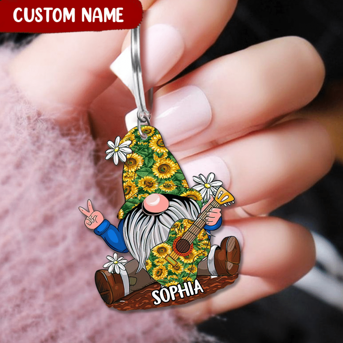 Gnome Patrick Day Keychain Custom Name Acrylic Flat Keychain Irish KO0449