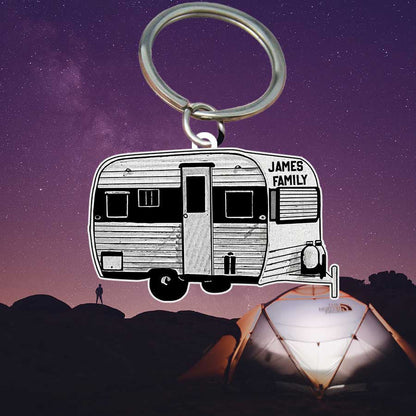 Personalized Camping Keychain, Class A Flat Acrylic Keychain for Camper KO0184