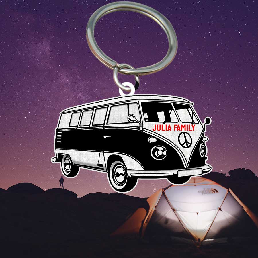 Personalized Camping Keychain, Class A Flat Acrylic Keychain for Camper KO0184