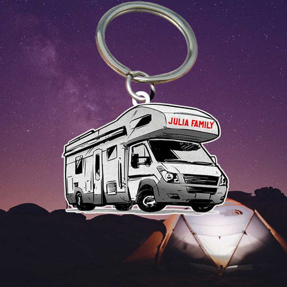 Personalized Camping Keychain, Class A Flat Acrylic Keychain for Camper KO0184