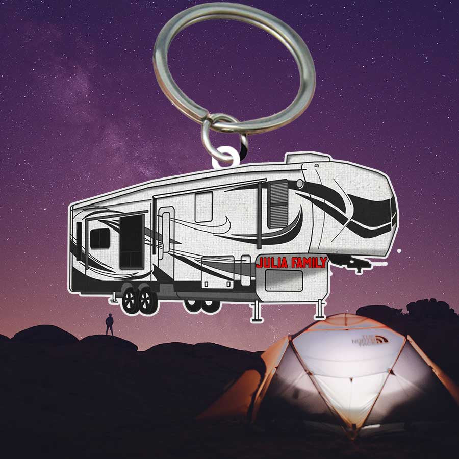 Personalized Camping Keychain, Class A Flat Acrylic Keychain for Camper KO0184