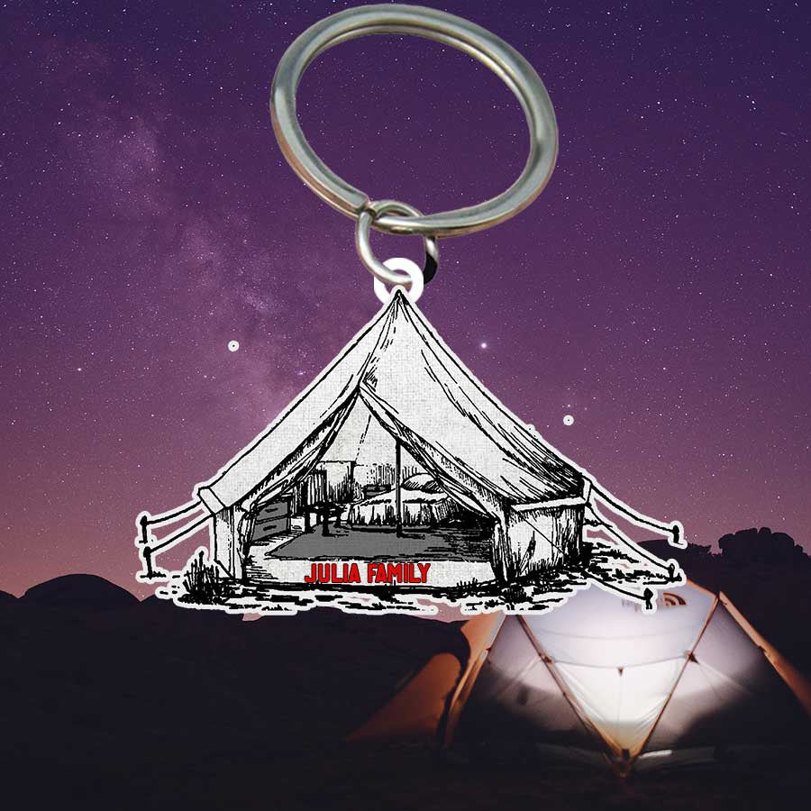 Personalized Camping Keychain, Class A Flat Acrylic Keychain for Camper KO0184