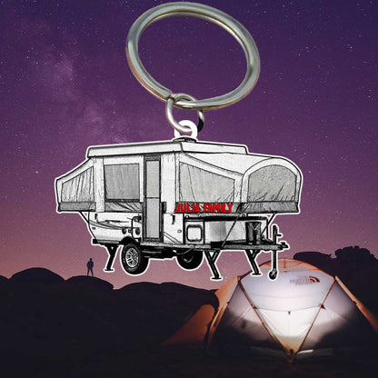 Personalized Camping Keychain, Class A Flat Acrylic Keychain for Camper KO0184