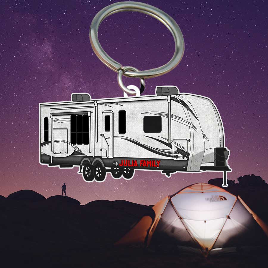 Personalized Camping Keychain, Class A Flat Acrylic Keychain for Camper KO0184