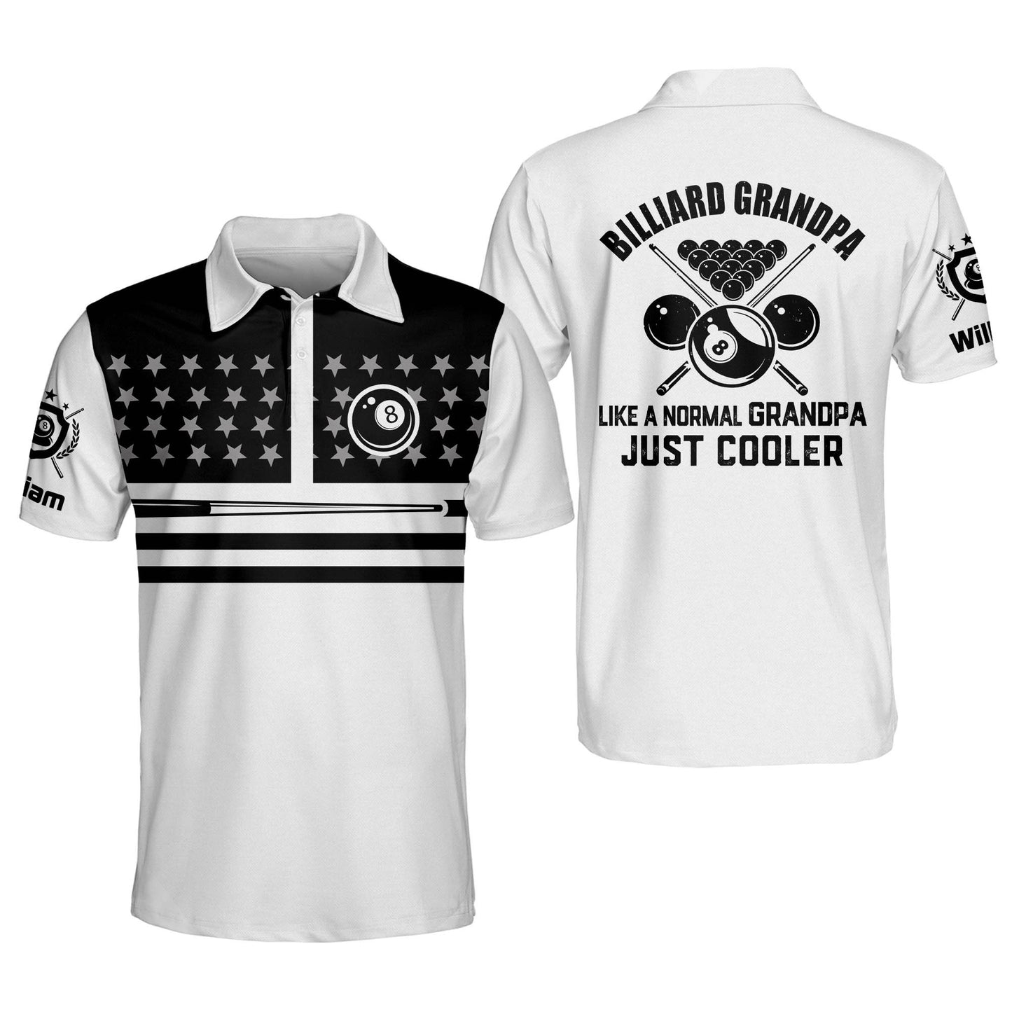 Billiard Grandpa Like A Normal Grandpa Just Cooler Billiard Polo Shirt BI0014