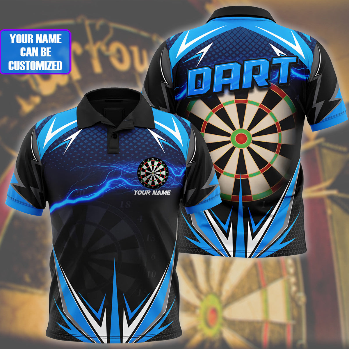 Customized with Name Gifts for Darts Players Polo Shirt, Dart Shirt Full Printing, Best Dart Players Gift, Dart Shirt DMO0161