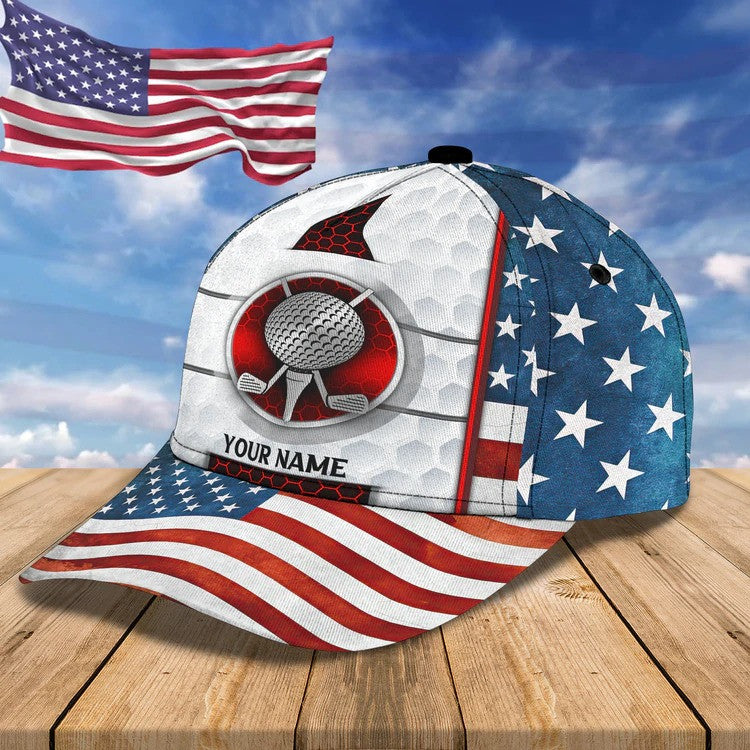 4th of July Personalized Golf Cap for Men 3D All Over Printed for Golf Players CO0011