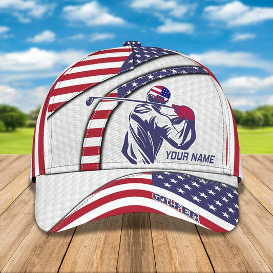 Customized Golf Cap for Men 4th of July 3D All Over Printed for Golf Players, Gift for Dad Golf CO0010