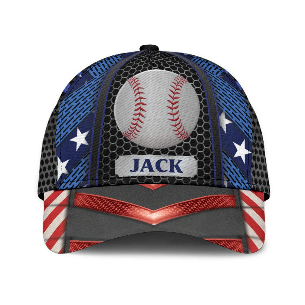 4th of July Personalized Baseball Cap American Flag for Baseball Lovers, Sport Hat for Players CO0549