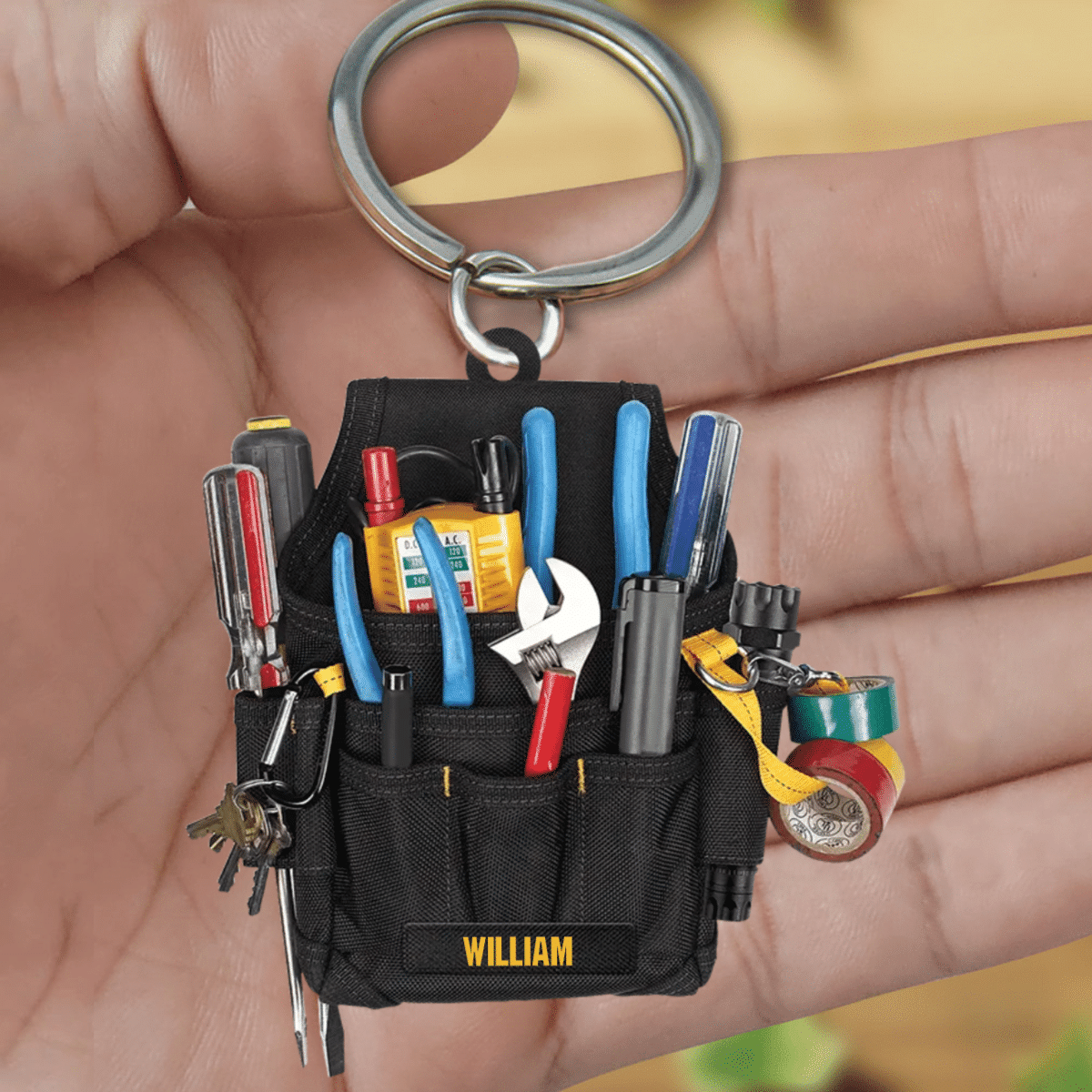 Customized Electrician Tool Bag Acrylic Keychain, Keychain for Electrician, Gift for Dad Electrician KO0209