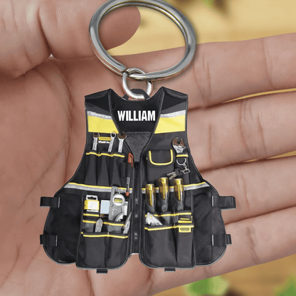 Customized Electrician Tool Bag Acrylic Keychain, Keychain for Electrician, Gift for Dad Electrician KO0209