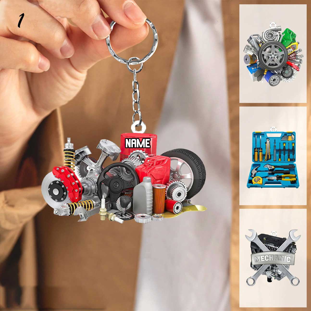 New Release Personalized Mechanic Acrylic Keychain for Mechanic KO0207