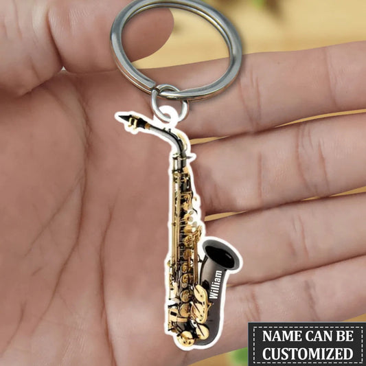 Personalized Saxophone Acrylic Keychain for Saxophone Players KO0345