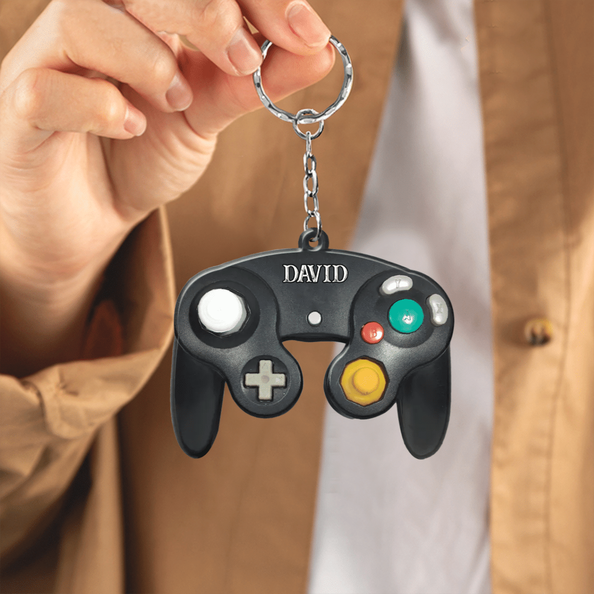 Personalized Nintendo Gamer Shaped Flat Acrylic Keychain for Gamer KO0343