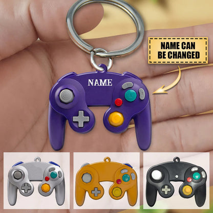 Personalized Nintendo Gamer Shaped Flat Acrylic Keychain for Gamer KO0343