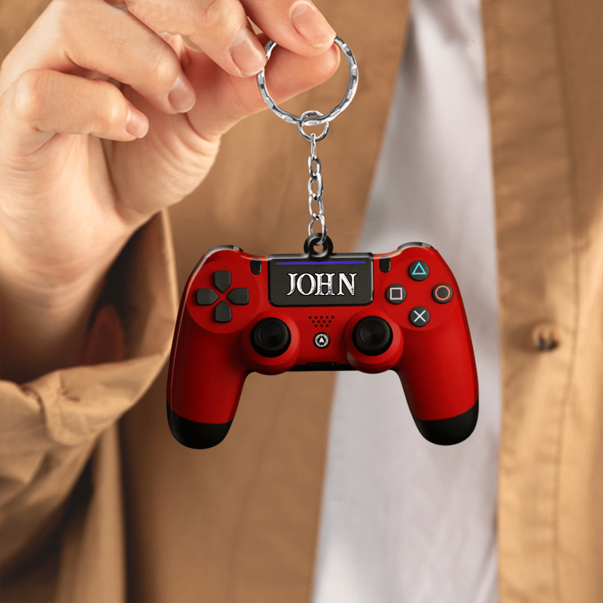 Personalized PS4 Gamer Custom Shaped Acrylic Keychain for PS Players KO0342