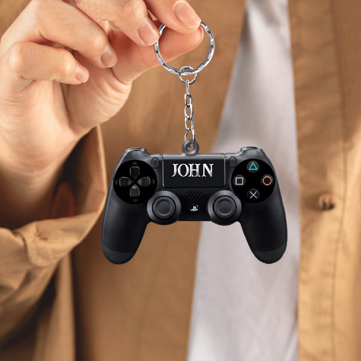 Personalized PS4 Gamer Custom Shaped Acrylic Keychain for PS Players KO0342