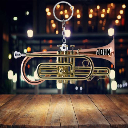 Personalized Cornet Instrument Acrylic Keychain for Cornet Lovers Accessories for him KO0338