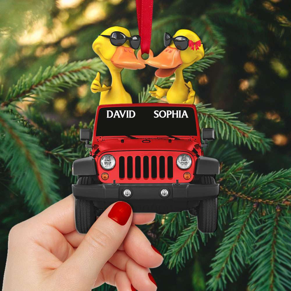 Duck Off-Road Car Happy Moment - Personalized Flat Keychain - Gift For Off-Road Car Lovers KO0002