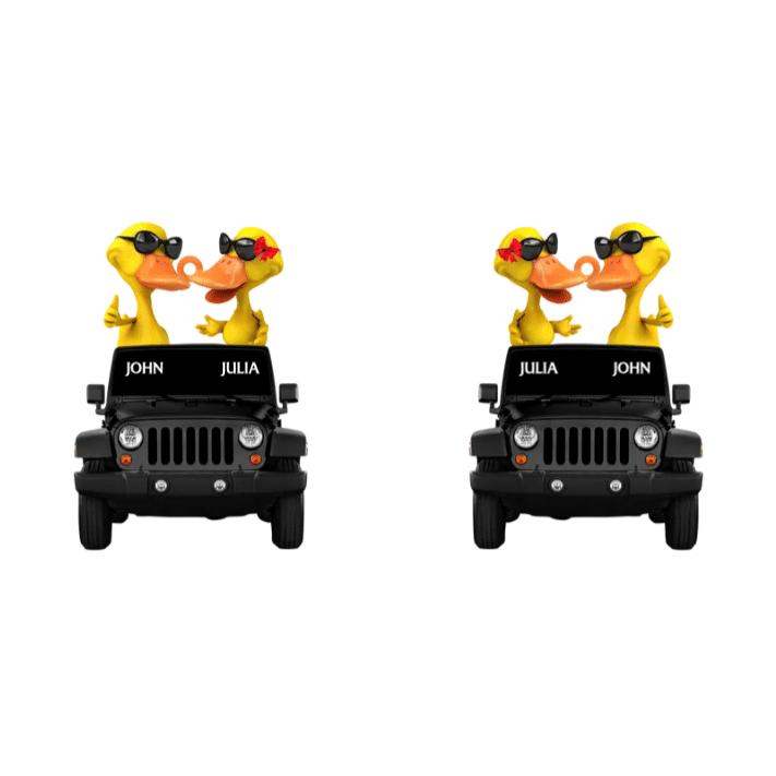 Duck Off-Road Car Happy Moment - Personalized Flat Keychain - Gift For Off-Road Car Lovers KO0002