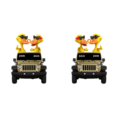 Duck Off-Road Car Happy Moment - Personalized Flat Keychain - Gift For Off-Road Car Lovers KO0002