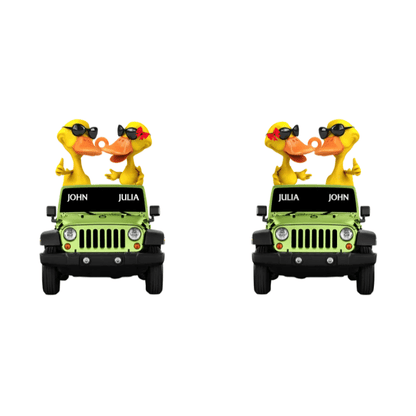 Duck Off-Road Car Happy Moment - Personalized Flat Keychain - Gift For Off-Road Car Lovers KO0002