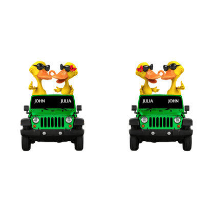 Duck Off-Road Car Happy Moment - Personalized Flat Keychain - Gift For Off-Road Car Lovers KO0002