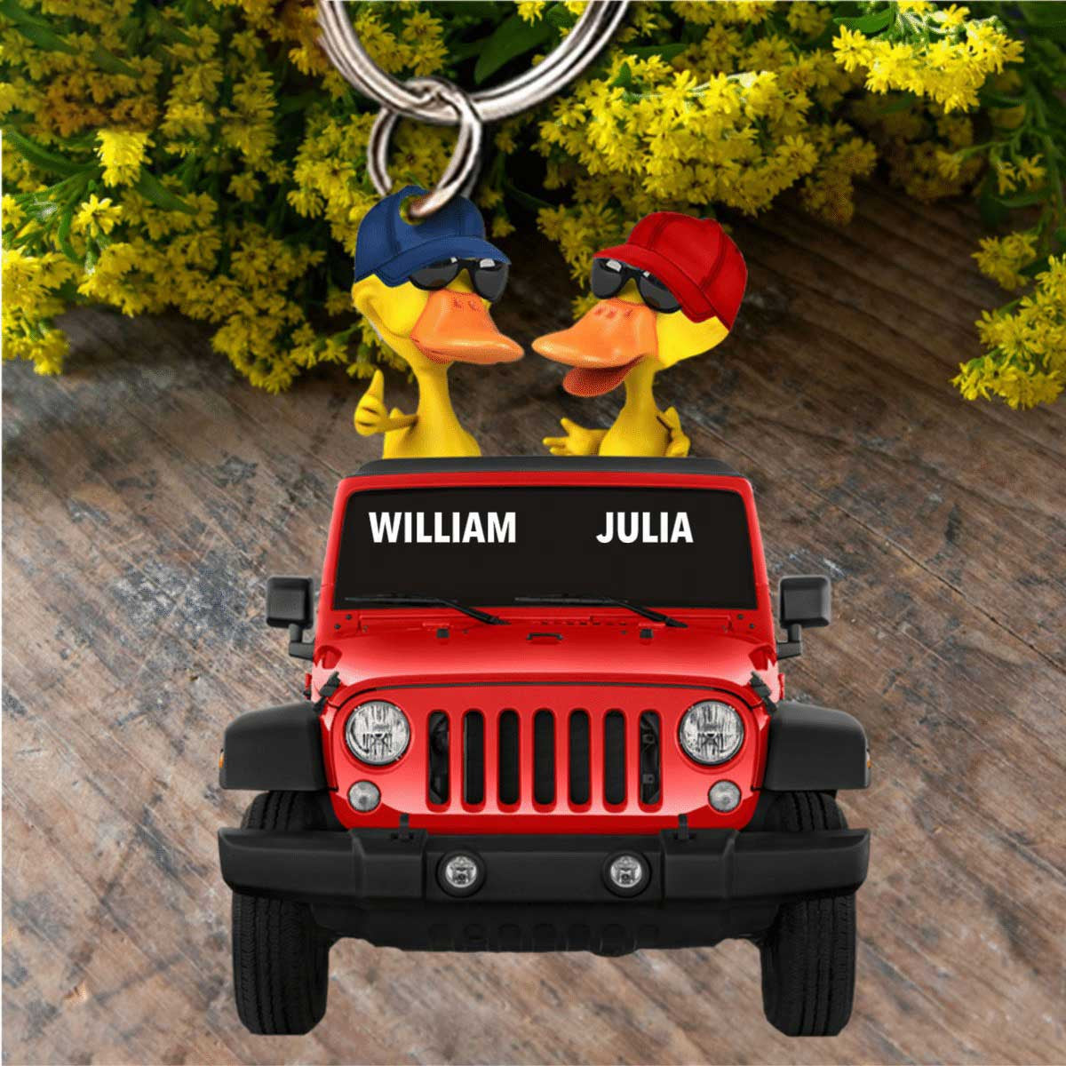 Personalized Duck Couple Acrylic Keychain, Custom Jee Flat Keychain for boyfriend KO0153